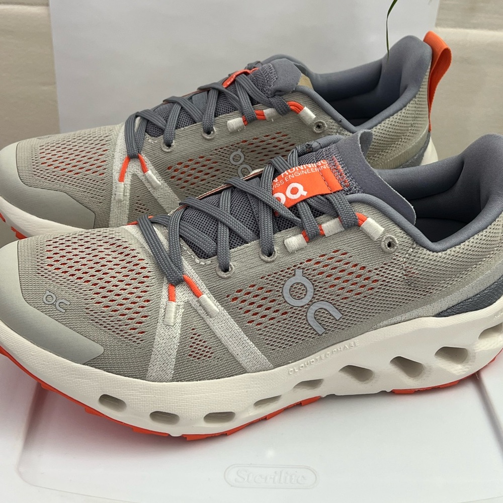 NEW condition On Running Men's Athletic Shoes in Gray and Orange size 7 women